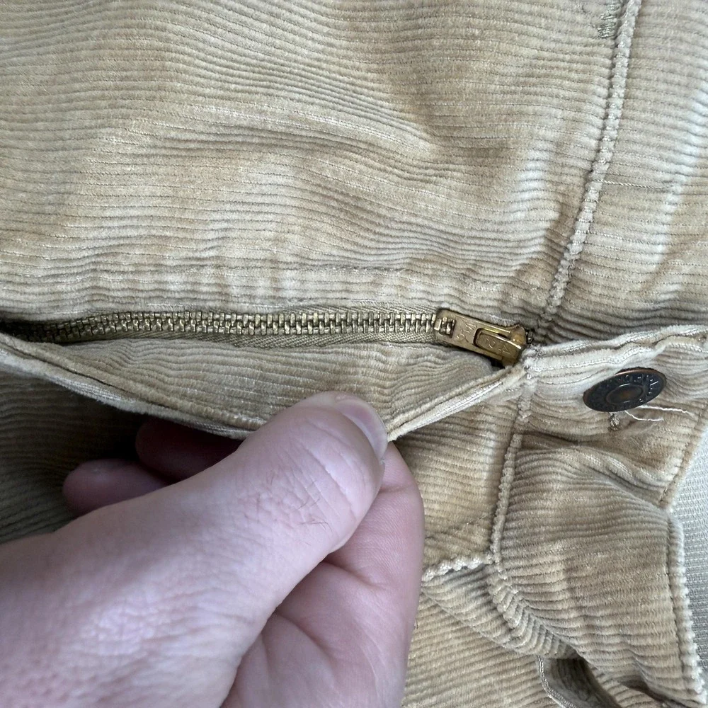 Vintage Levi's Pants Mens 29x31 Beige Khaki Corduroy Bootcut 5 Pocket 70s
